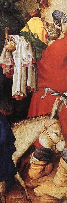 BROEDERLAM, Melchior The Flight into Egypt (detail) dsf Norge oil painting art
